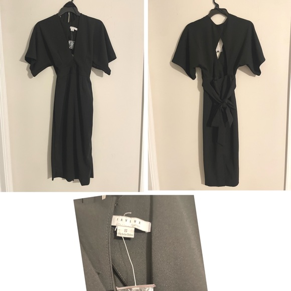 NEW ONLY TRIED ON Favlux open back black midi dress. - Picture 1 of 1
